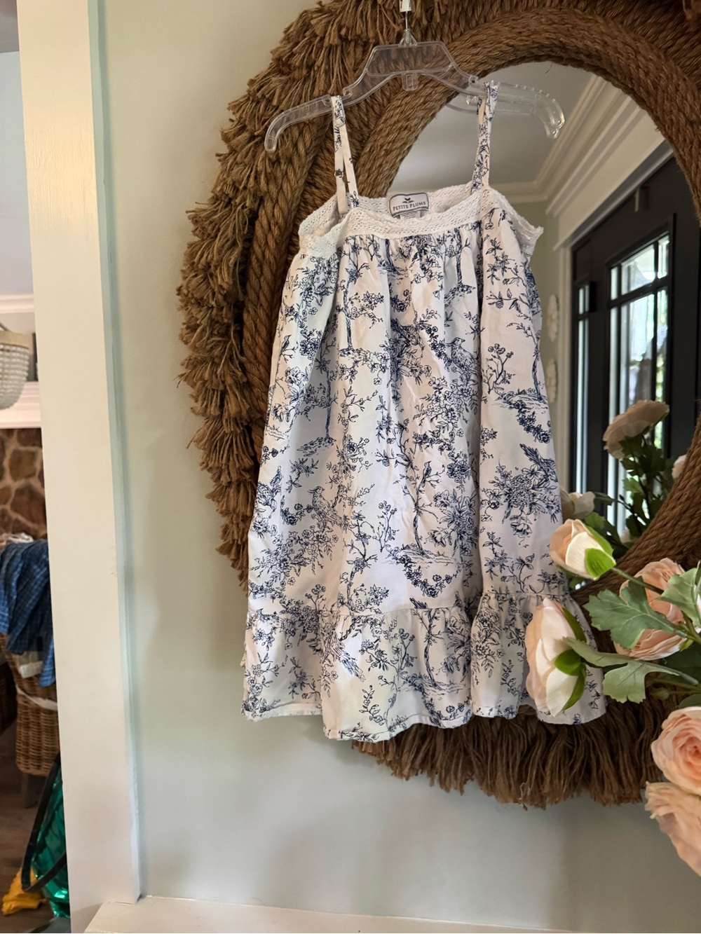 Petit Plume Timeless Toile Lily Floral Girls Nightgown -5